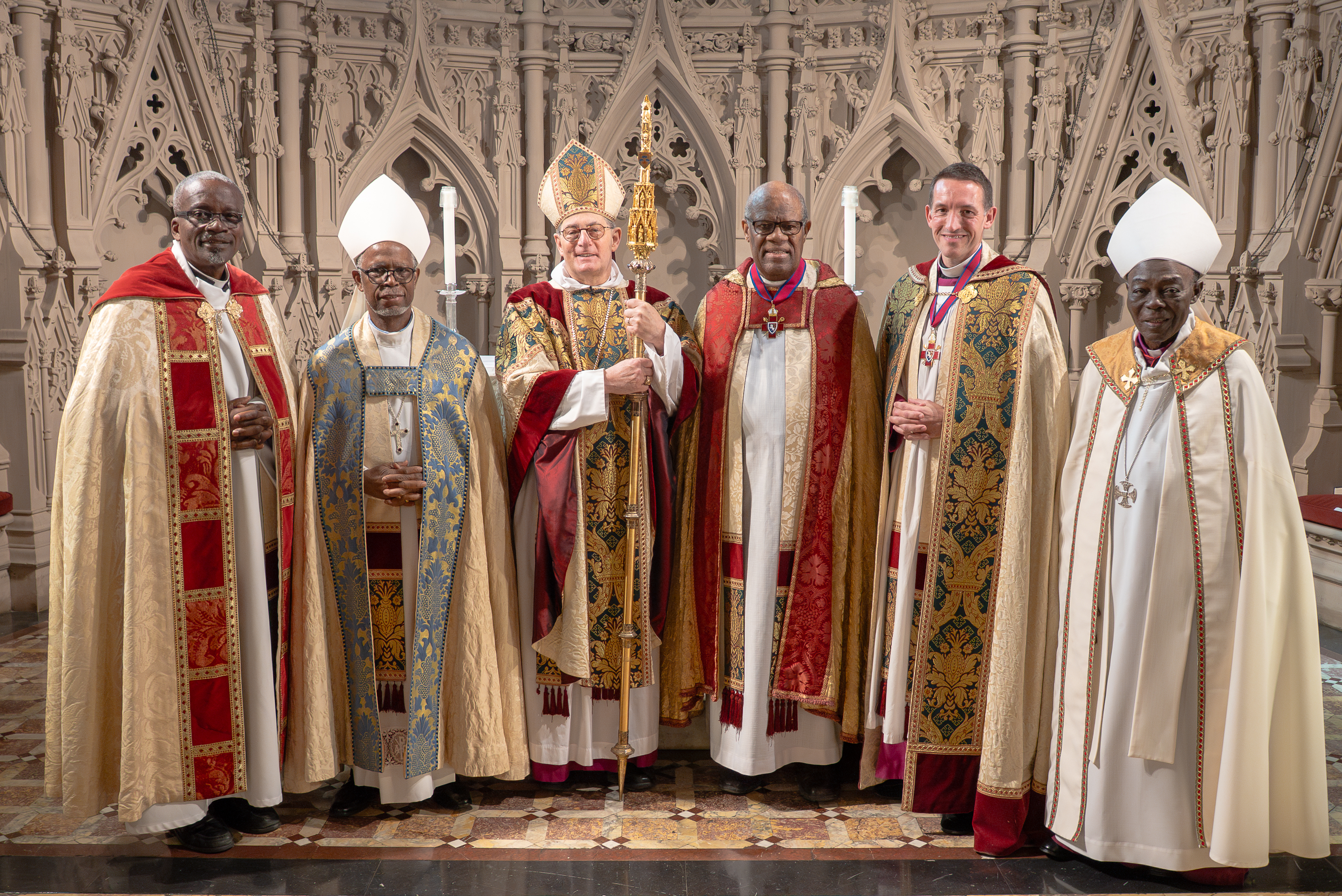 Dean Davis Stands with Dean Michael Sniffen, Bishop Provenzano, and others 