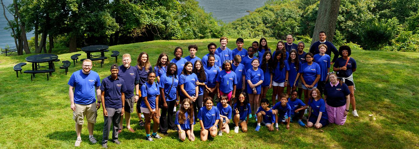 A Group Photo of Elevate Campers at Camp DeWolfe