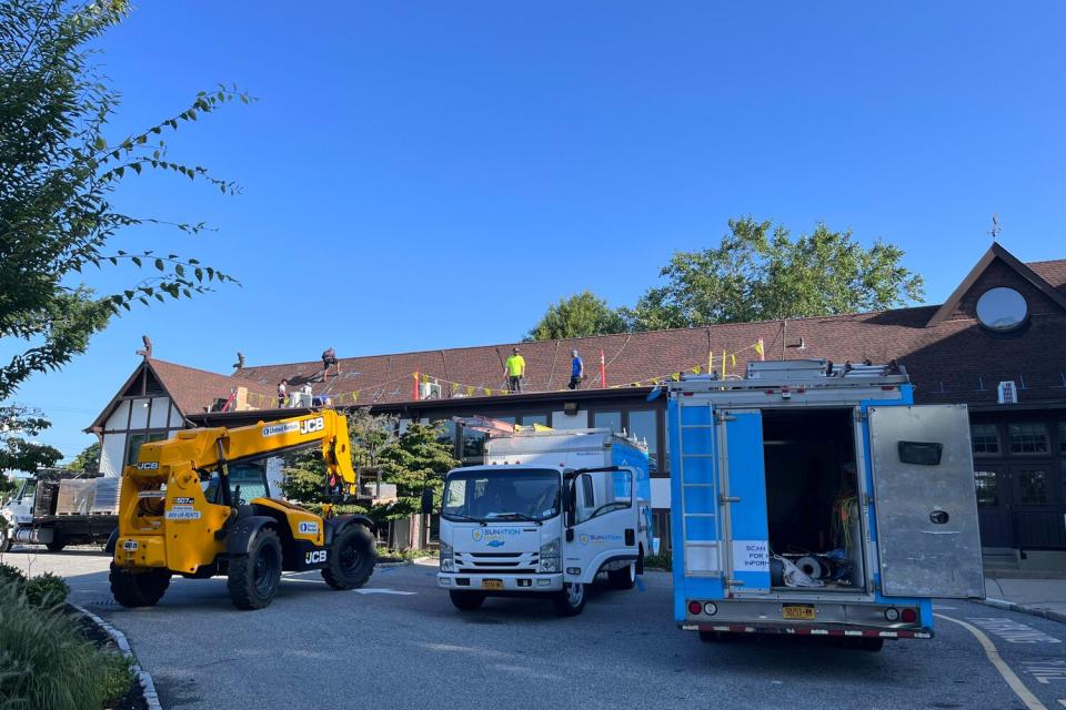 SUNation employees, who were selected as the installer, have been hard at work installing solar panels at St. Mark’s Episcopal Church in Islip.