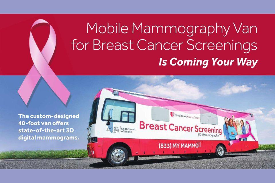 Mobile Mammography Van for Breast Cancer Screenings: is Coming Your Way (Image of a Pink Ribbon and the Breast Cancer Screening Bus)