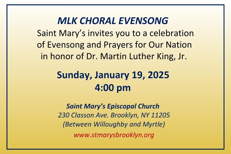 MLK Choral Evensong Event Flyer