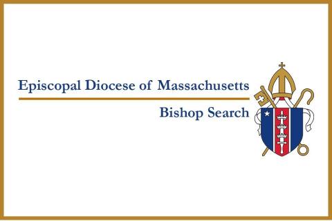 Diocese of Massachusetts Shield with text: "Episcopal Diocese of Massachusetts Bishop Search"