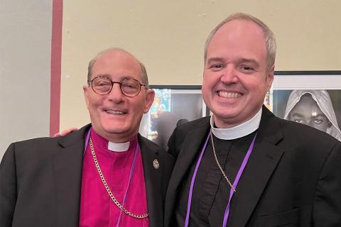 Bishop Provenzano stands with Presiding Bishop-Elect Sean Rowe